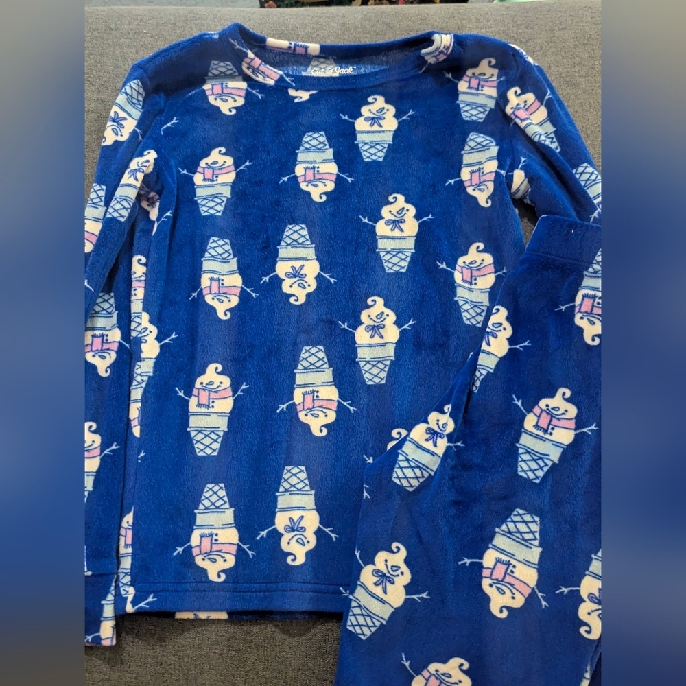 Cat & Jack Blue Pajama Set with Ice Cream Design - Picture 1 of 3